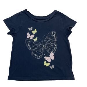 Baby Gap little girl T-shirt size 4 years toddler blue short sleeve butterfly